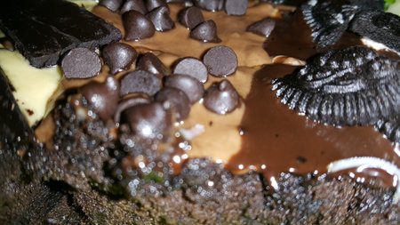 Very delicious chocolate cake close up shot. Delicious traditional cakes.の写真素材