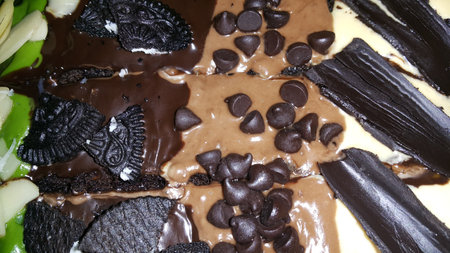 Very delicious chocolate cake close up shot. Delicious traditional cakes.の写真素材