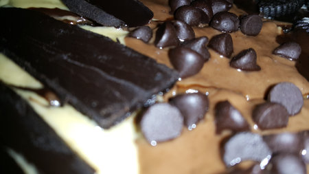Very delicious chocolate cake close up shot. Delicious traditional cakes.