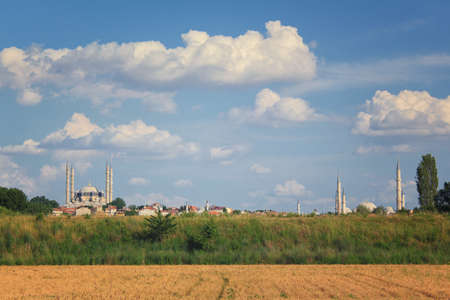 Ramadan in Istanbul. Islamic background. Ramadan background photo. Mosque's of Istanbul. Minaret reaching to the sky with blue sky. High quality photoの写真素材