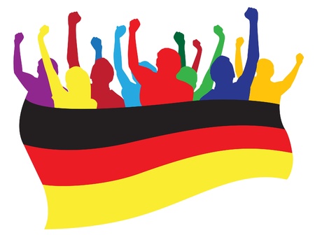 Germany fans illustrationのイラスト素材