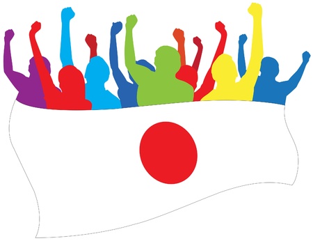 Japan fans illustrationのイラスト素材