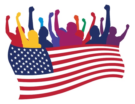 USA fans illustrationのイラスト素材