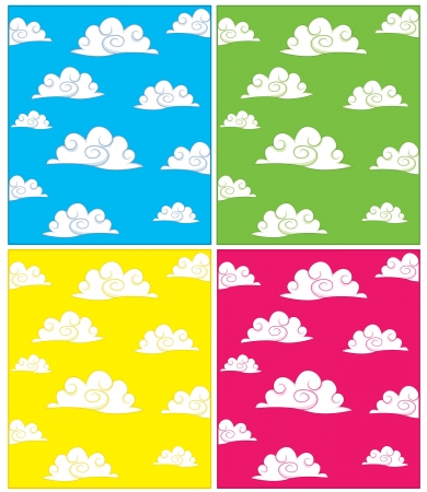 Set of cloud backgroundsのイラスト素材