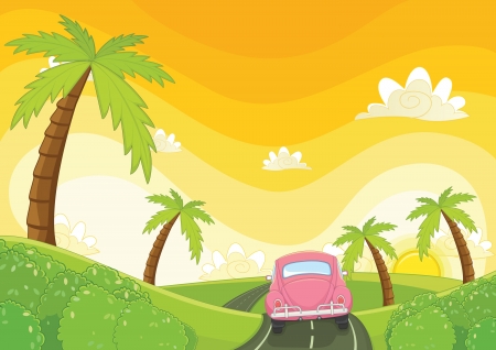 Sunset illustrationのイラスト素材