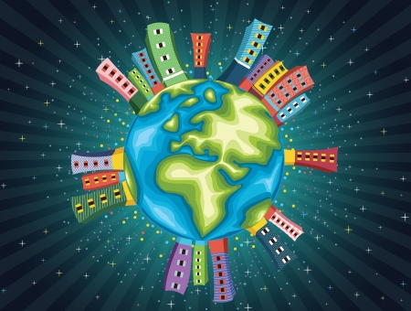 Colorful World Night のイラスト素材