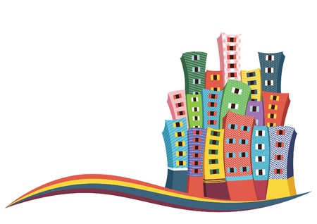 Retro City Vector Illustrationのイラスト素材