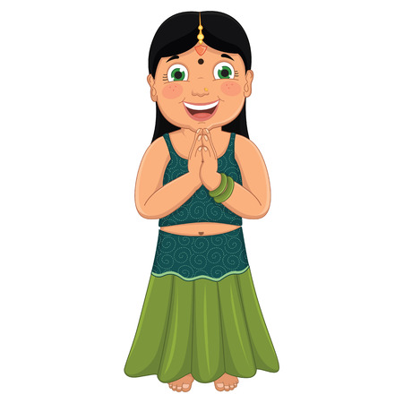 Indian Girl Vector Illustrationのイラスト素材