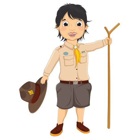 Boy Scout Vector Illustrationのイラスト素材