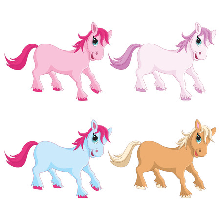 Illustration Of Colorful Ponyのイラスト素材