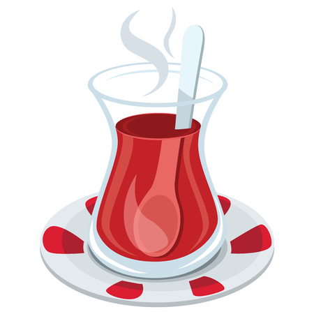 Vector Illustration Of Traditional Turkish Tea Glassのイラスト素材