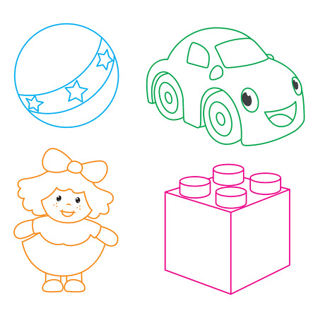 Vector Illustration Of Coloring Pageのイラスト素材
