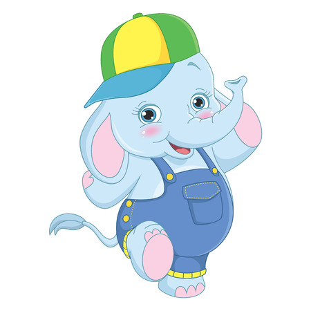 Vector Illustration Of Cartoon Elephantのイラスト素材