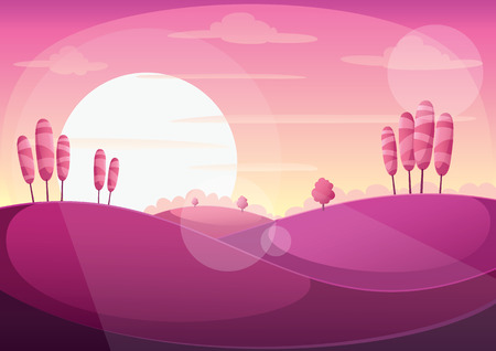 Sunset Landscapeのイラスト素材