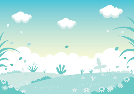 Flat Landscape Vector Illustrationのイラスト素材