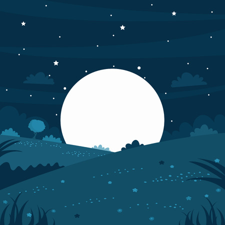 Night Scene Vector Illustrationのイラスト素材