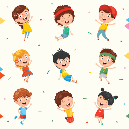 Kids Characters Collection illustrationのイラスト素材