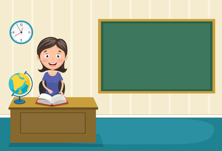 Vector Illustration Of A Teacher Teachingのイラスト素材