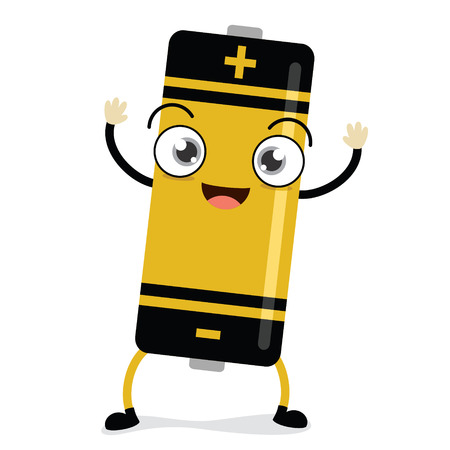 Vector Illustration Of Cartoon Batteryのイラスト素材