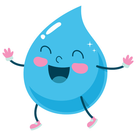 Vector Illustration Of Cartoon Raindropのイラスト素材