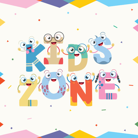 Vector Illustration Of Kids Zone Background Designのイラスト素材