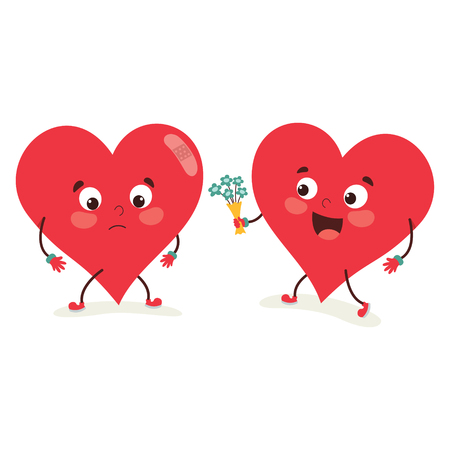 Vector Illustration Of Heart Characterのイラスト素材