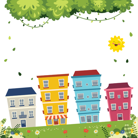 Vector Illustration Of City Viewのイラスト素材