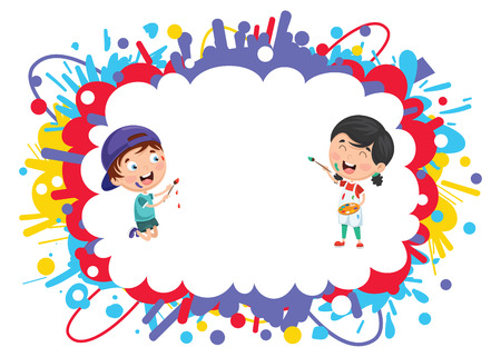 Vector Illustration Of Kids Paintingのイラスト素材
