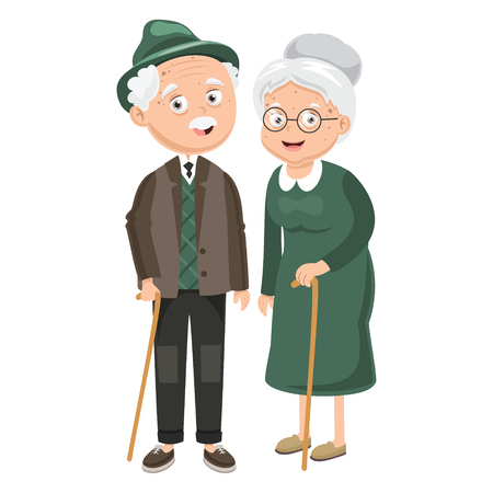 Vector Illustration Of Grandparentsの販売画像