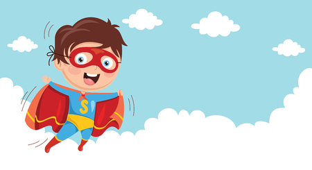 Vector Illustration Of Superhero Kidのイラスト素材