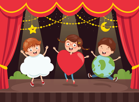Vector Illustration Of Kids Artのイラスト素材