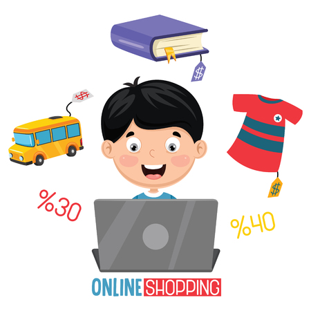 Vector Illustration Of Shoppingのイラスト素材