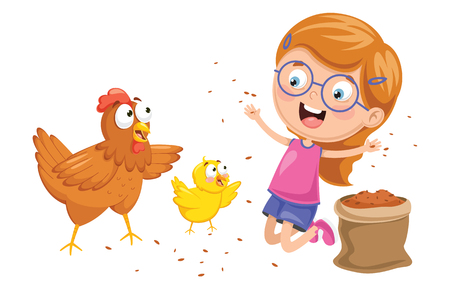 Vector Illustration Of Kid Farmerのイラスト素材