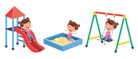 Vector Illustration Of Children At Parkのイラスト素材