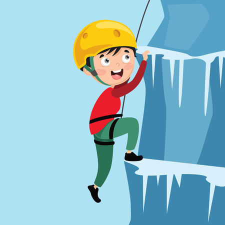 Vector Illustration Of Kid Climbingのイラスト素材