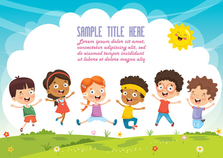 Vector Illustration Of Cartoon Childrenのイラスト素材