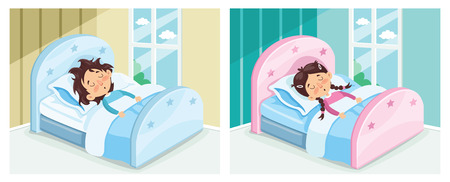 Vector Illustration Of Kid Sleepingのイラスト素材