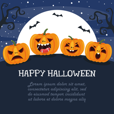 Vector Illustration Of Halloweenのイラスト素材