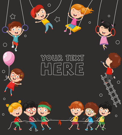 Vector Illustration Of Children Playingのイラスト素材