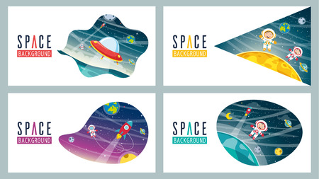 Vector Illustration Of Space Backgroundのイラスト素材