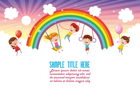 Vector Illustration Of Colorful Nature Sceneのイラスト素材