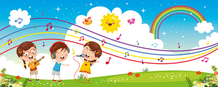 Vector Illustration Of Children Musicのイラスト素材