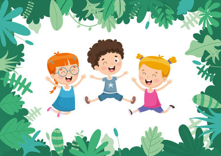 Vector Illustration Of Kids Natureのイラスト素材