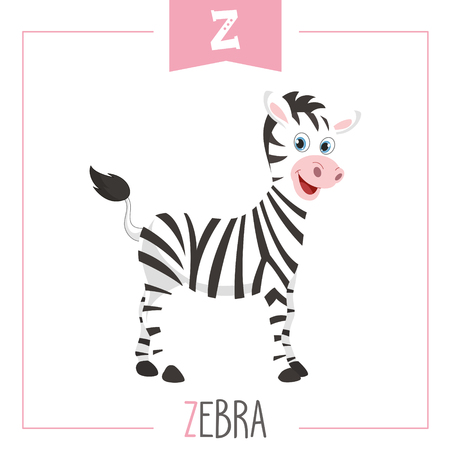 Vector Illustration Of Alphabet Letter Z And Zebraのイラスト素材