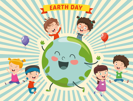 Vector Illustration Of Earth Dayのイラスト素材