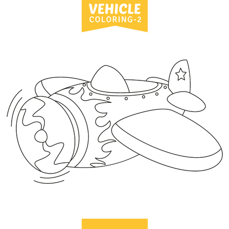 Vector Illustration Of Vehicle Coloring Pageのイラスト素材