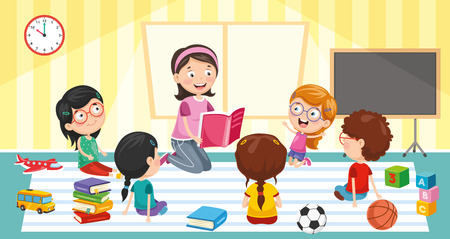 Vector Illustration Of Classroomのイラスト素材