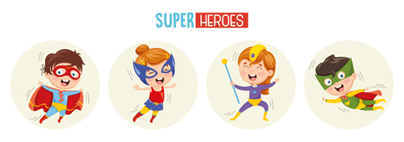 Vector Illustration Of Superheroesのイラスト素材