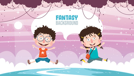 Vector Illustration Of Fantasy Landscapeのイラスト素材