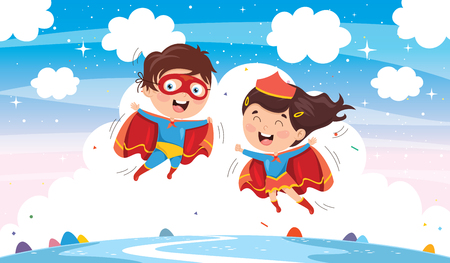 Vector Illustration Of Superheroesのイラスト素材